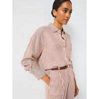 Mango Striped Straight Shirt - Orange