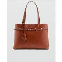 Mango Shopper Bag With Charm - Brown