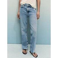 Mango Matilda Medium-Rise Straight Fit Jeans - Blue