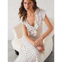 Mango Polka-Dot Blouse With Ruffles - Cream
