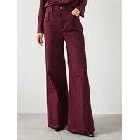 Mango Elise High Waisted Wide Leg Jeans - Red