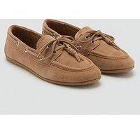 Mango Faux Suede Tassel Loafers - Beige