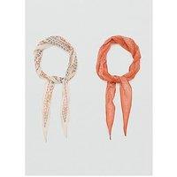 Mango Set Of 2 Printed Handkerchiefs - Cream