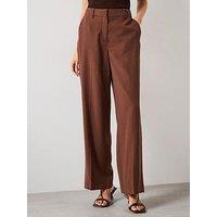 Mango Straight Mid Rise Trousers - Brown