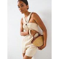 Mango Linen Jumpsuit With Hoop Detail - Beige