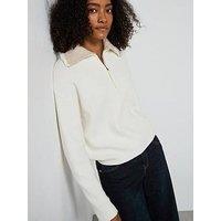 Mango Contrast Collar Zip Jumper