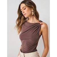 Mango Beaded Detail Tank Top - Beige
