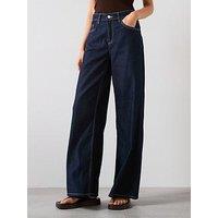 Mango Low Waist Wide Leg Jeans - Blue