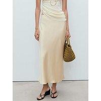 Mango Midi Satin Skirt - Yellow