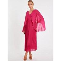 Quiz Magenta Chiffon Pleated Midaxi Dress