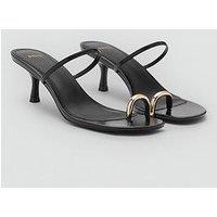 Mango Heeled Sandals With Metallic Detail - Black