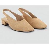Mango Suede Heeled Shoes - Beige