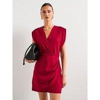 Mango Lyocell Wrap Dress - Red