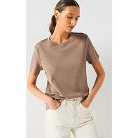 Mango Cotton Short Sleeve T-Shirt - Grey