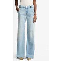 7 For All Mankind Lotta Wide Leg Trousers - Light Wash