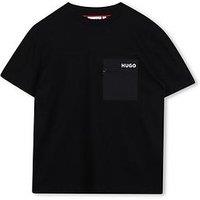Hugo Boys Pocket Logo T-Shirt - Black