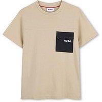 Hugo Boys Pocket Logo T-Shirt - Beige