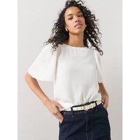 The Very Collection Angel Sleeve Plain Blouse - White