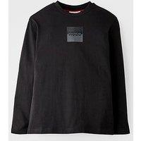 Hugo Boys Logo Long Sleeve T-Shirt - Black