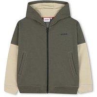 Hugo Boys Colour Block Zip Through Hoodie