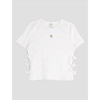 River Island Older Girls Ruched Side Top - White