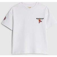 River Island Mini Boys Back Print Ame Le Nuit Bear Baller T-Shirt - White