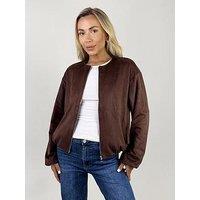 Ax Paris Chocolate Blouson Jacket - Brown