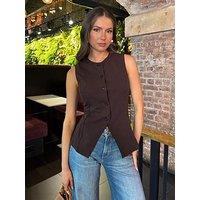 Ax Paris Chocolate Waistcoat - Brown