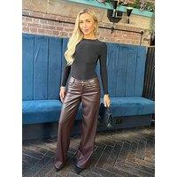 Ax Paris Chocolate Pu Trouser