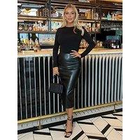 Ax Paris 2 In 1 Pu Midi Dress - Black