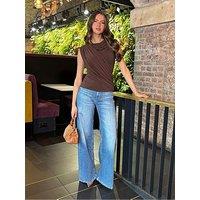 Ax Paris Chocolate Draped Front Top - Brown