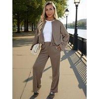 Ax Paris Wide Leg Jogger - Mocha
