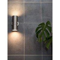 Valuelights Gainsford Stainless Steel Up Down Ip44 Wall Light
