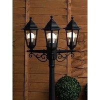 Valuelights Mayfair Black Ip44 3 Way Plastic Outdoor Lamp Post