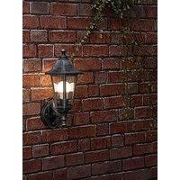 Valuelights Mayfair Black Silver Ip44 Pir Sensor Outdoor Wall Lantern
