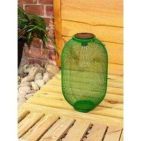 Valuelights Dark Green Metal Mesh Basket Solar Powered Lantern