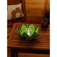 Valuelights Green Waterlily Lotus Flower Solar Powered Light