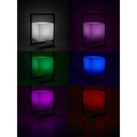 Valuelights Corte White Cube Led Colour Changing Rechargeable Table Light