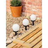 Valuelights Frosted Globe Solar Powered Stake Lights - Pack Of 3
