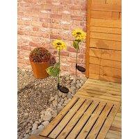 Valuelights Yellow Sunflower Solar Powered Stake Lights - Pack Of 2