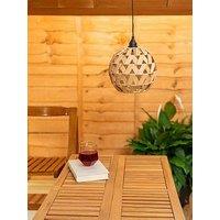 Valuelights Battery Operated Outdoor Rattan Ball Pendant Light - Set Of 6