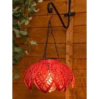 Valuelights Coral Artichoke Solar Powered Hanging Lantern Light