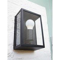 Valuelights Tideswell Matte Black Ip44 Rectangular Outdoor Wall Light