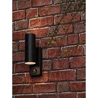Valuelights Matte Black Ip44 Pir Up / Down Outdoor Wall Light