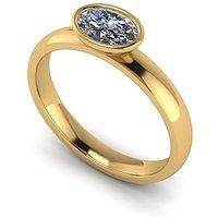 Moissanite 9Ct Gold 090Ct Rub Set Oval Wed Fit Solitaire Ring