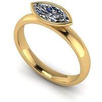 Moissanite 9Ct Gold 1Ct Rub Set Marquise Moissanite Wed Fit Solitaire Ring
