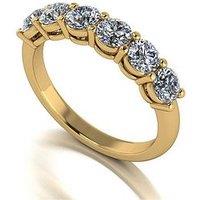 Moissanite 9Ct Gold 6 Stone Moissanite Eternity Ring - Yellow Gold