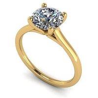 Moissanite 9Ct Gold 15Ct Eq Solitaire Ring