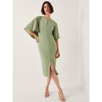 Monsoon Cassandra Cape Dress - Sage Green