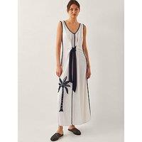 Monsoon Nyla Embroidered Tie Maxi Dress - White